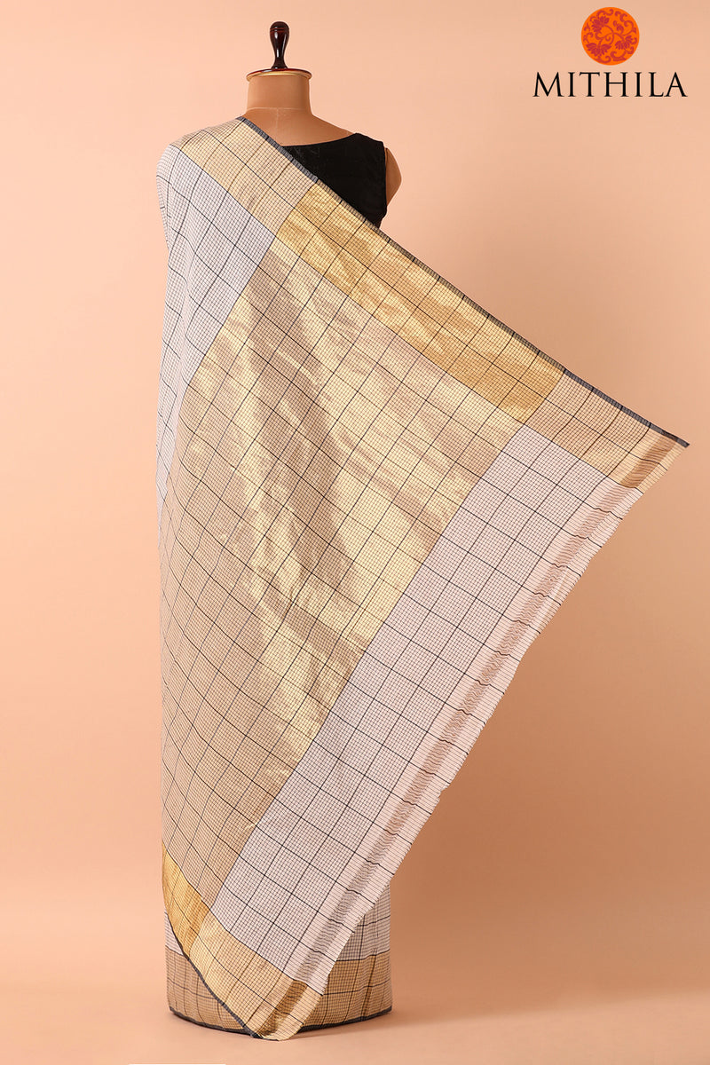 Chequered Linen Saree