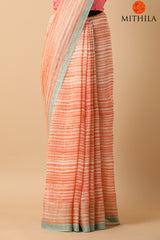 Bhagalpuri Striped Linen Saree