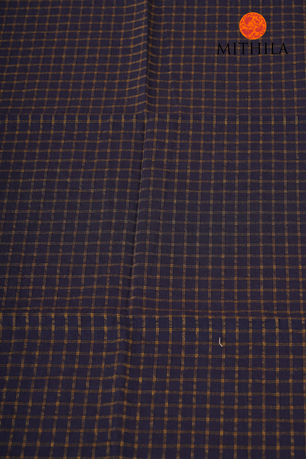 Chequered Cotton With Gold Zari Blouse Pc