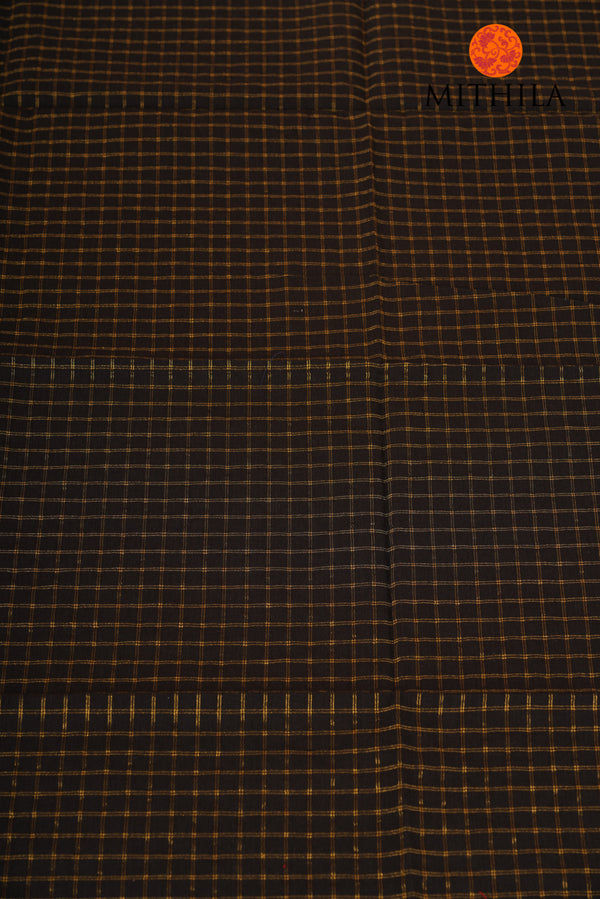 Cotton Chequered Fabric With Zari