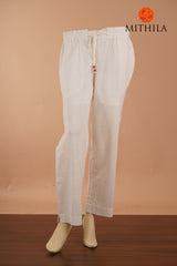 White Free Size Linen Trousers
