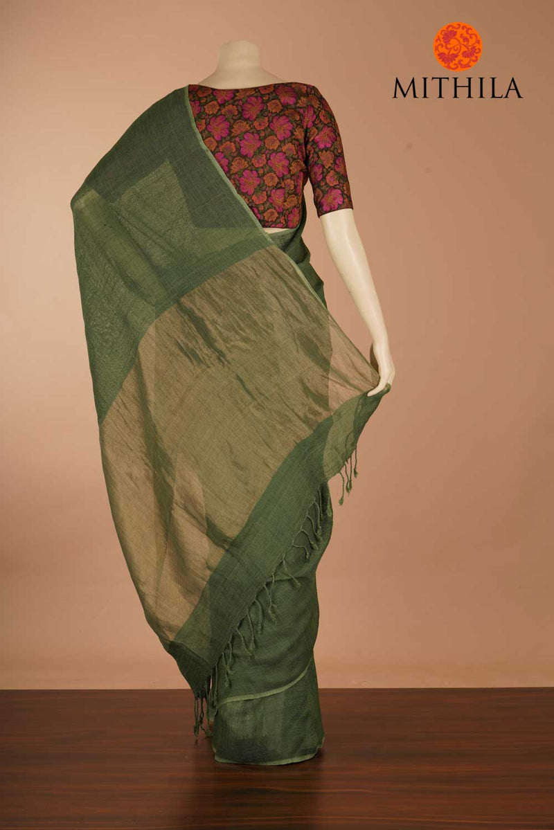 Classic Plain Tussar Silk Saree