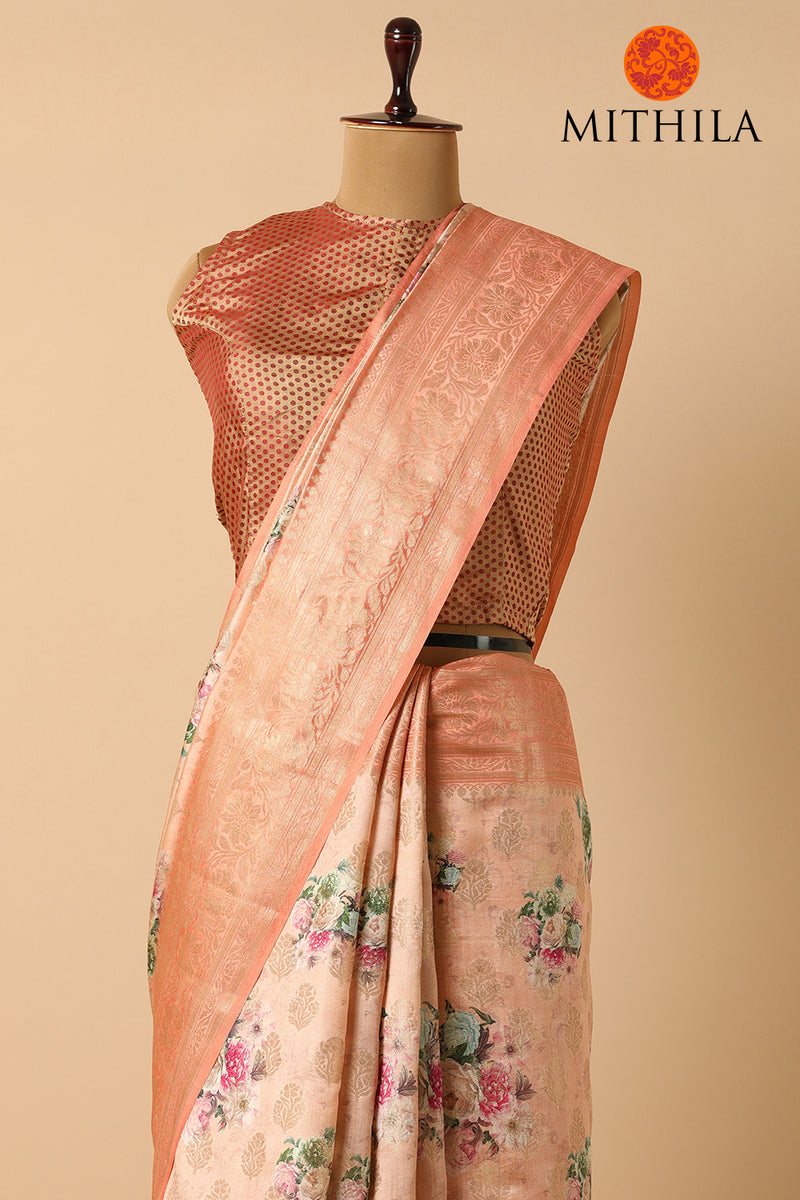 Printed Banarasi Silk Saree