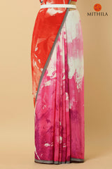 Abstract Printed Crepe Silk Saree