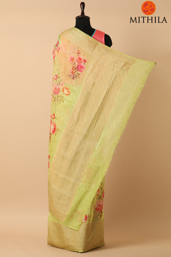 Digitally Printed Linen Saree