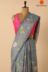 Tussar Silk Saree With Vintage Prints